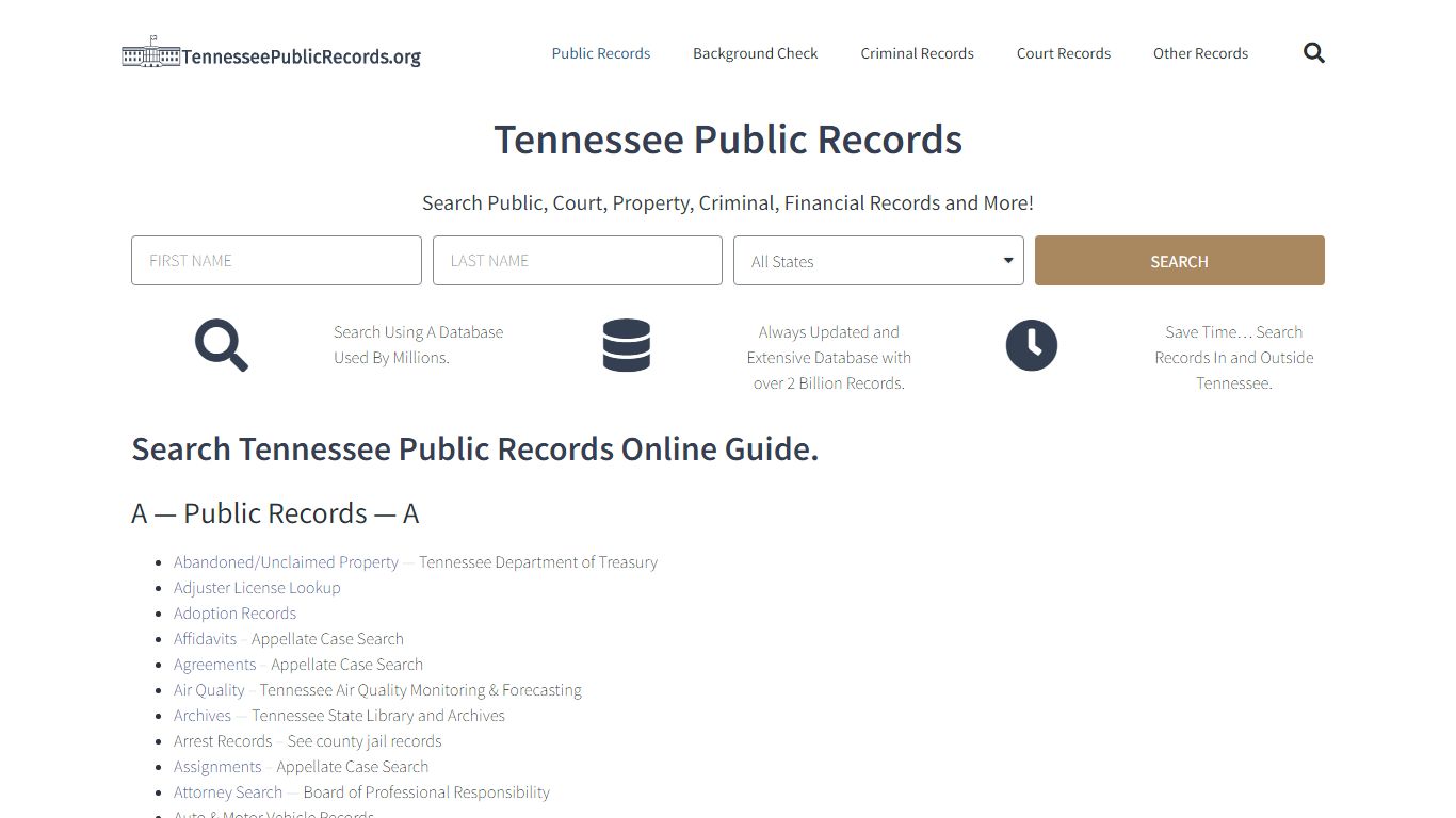 State of Tennessee Public Records Guide ...